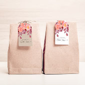 Rustieke Pioenrozen Elegante Script Bruiloft Cadeaulabel