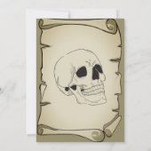  rustieke piraten halloween kostuum feest kaart (Achterkant)