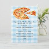 Rustieke Pizza Oefendiner voor de bruiloft Kaart (Staand voorkant)