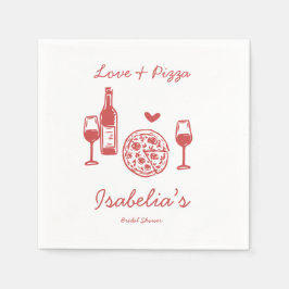 Rustieke Pizza & Wijn Bruidsdouche Servet