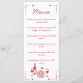 Rustieke Pizza & Wijn Bruidsontbijt Plat Menu (Voorkant)