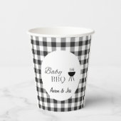 Rustieke Plaid Baby BBQ Baby shower Papieren beker (Achterkant)