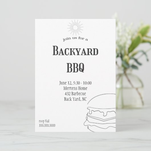 Rustieke Plaid Barbecue Uitnodiging (Staand voorkant)