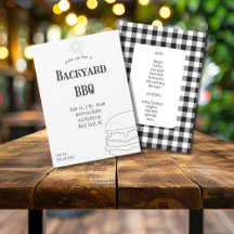 Rustieke Plaid Barbecue Uitnodiging