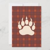 Rustieke Plaid Beer en Mountain verjaardagsfeest Kaart (Achterkant)