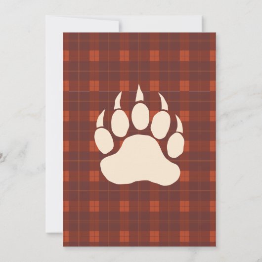 Rustieke Plaid Beer en Mountain verjaardagsfeest Kaart (Achterkant)