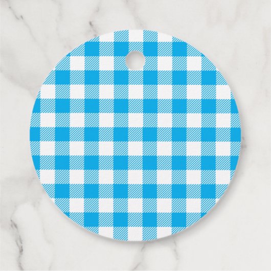 Rustieke Plaid Blue Gingham bruiloft dank u Bedankjes Labels (Achterkant)