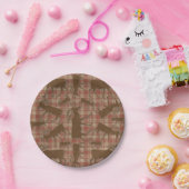 Rustieke plaid bruine eland papier borden papieren bordje (Feest)