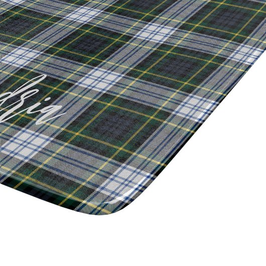 Rustieke Plaid Clan Gordon Gepersonaliseerde Tarta Snijplank (Hoek)