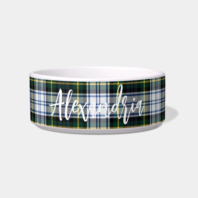 Rustieke Plaid Clan Gordon Gepersonaliseerde Tarta Voerbakje (Voorkant)