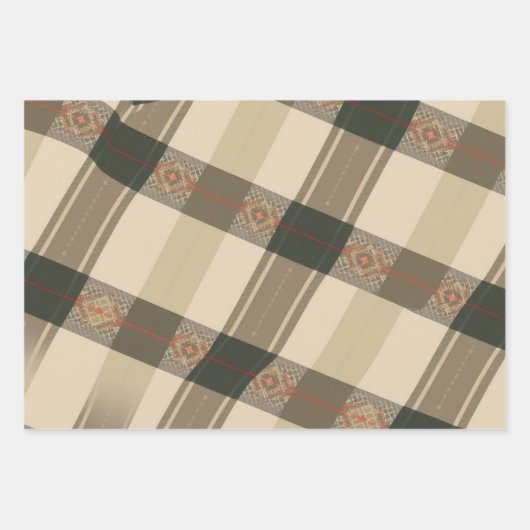 Rustieke Plaid Elegance: Folk Engels Design Inpakpapier Vel (Voorkant 2)