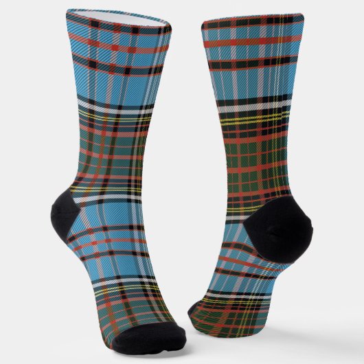 Rustieke Plaid Elegante Tartan Sokken (Gebogen)