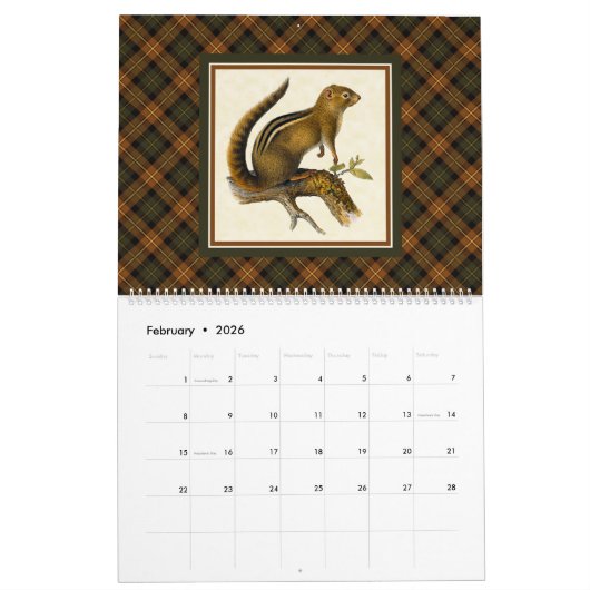 Rustieke Plaid en  Natuur 2026 Kalender (Feb 2026)