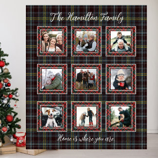 Rustieke Plaid Familie Fotocollage Deken