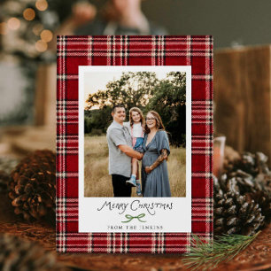 Rustieke Plaid Familie Kerstkaart Kaart