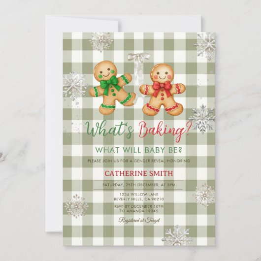 Rustieke Plaid Gengembreek Sneeuwvlok Baby Shower Kaart (Voorkant)