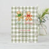 Rustieke Plaid Gengembreek Sneeuwvlok Baby Shower Kaart (Staand voorkant)