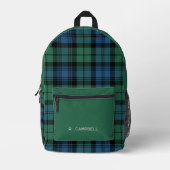Rustieke Plaid Gepersonaliseerde Campbell Tartan Bedrukte Rugzak (Voorkant)