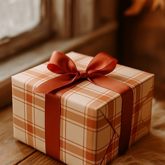 Rustieke Plaid Grid Naadloze Herfst Patroon Cadeaupapier