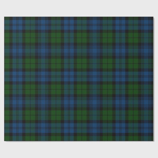 Rustieke Plaid Groene Campbell Militaire Tartan Cadeaupapier (Vlak)