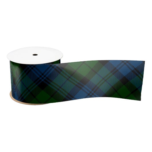 Rustieke Plaid Groene Campbell Militaire Tartan Satijnen Lint (Spoel)