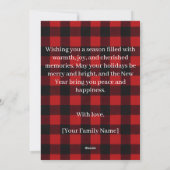 Rustieke Plaid Hert Persoonlijke Kerstkaart (Achterkant)