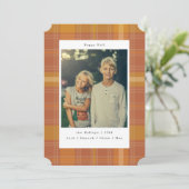 Rustieke Plaid Kleur veranderende Foto Herfst Feestdagenkaart (Staand voorkant)