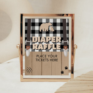Rustieke Plaid Lumberjack Baby shower Luier Raffle Poster
