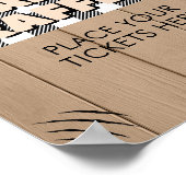 Rustieke Plaid Lumberjack Baby shower Luier Raffle Poster (Hoek)