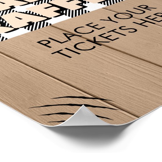 Rustieke Plaid Lumberjack Baby shower Luier Raffle Poster (Hoek)