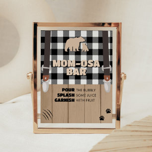 Rustieke Plaid Lumberjack Baby shower Mom Osa Bar Poster