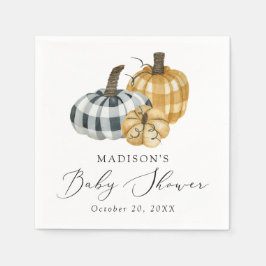 Rustieke Plaid Pompoen Baby Shower Servet