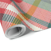 Rustieke Plaid Rode Kerstmis Cadeaupapier (Rol Hoek)