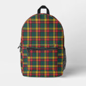 Rustieke Plaid Rood Geel Groen Buchanan Tartan Bedrukte Rugzak (Voorkant)