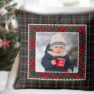 Rustieke Plaid Vakantiefoto Kinder Kussen