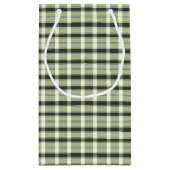 Rustieke Plaid Waterverf Bow Modern Green Monogram Klein Cadeauzakje (Achterkant)