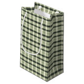 Rustieke Plaid Waterverf Bow Modern Green Monogram Klein Cadeauzakje (Achterkant Gekanteld)
