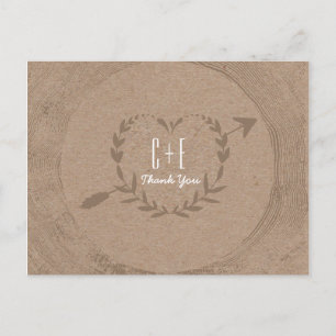 rustieke plak hout   Dank u Briefkaart