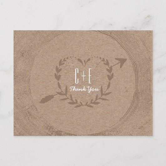 rustieke plak hout | Dank u Briefkaart (Voorkant)