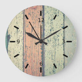 Rustieke Plank Wand Kunst Grote Klok