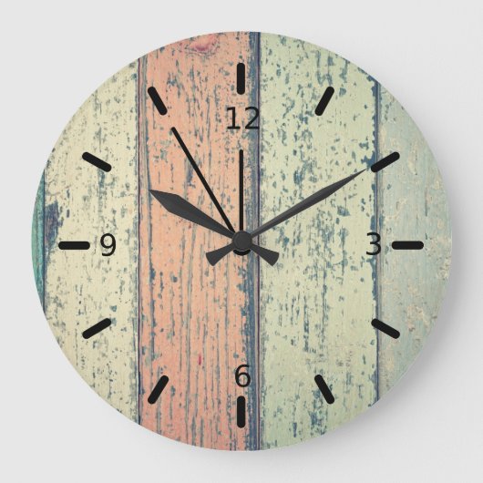 Rustieke Plank Wand Kunst Grote Klok (Voorkant)