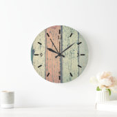 Rustieke Plank Wand Kunst Grote Klok (Huis)