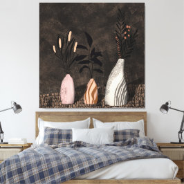 Rustieke planten - muurdecoratie in herfst kleur h canvas afdruk