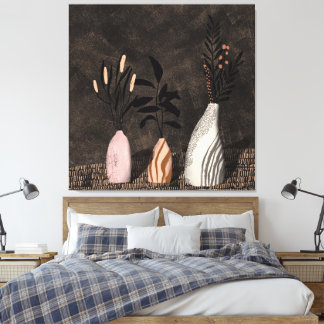 Rustieke planten - muurdecoratie in herfst kleur h canvas afdruk