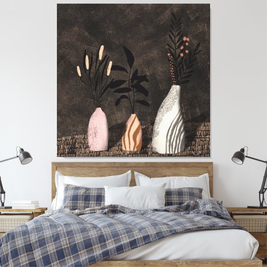 Rustieke planten - muurdecoratie in herfst kleur h canvas afdruk (Insitu (Slaapkamer))