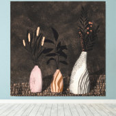 Rustieke planten - muurdecoratie in herfst kleur h canvas afdruk (Insitu (Houten vloer))