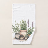 Rustieke Planten Natuur Waterverf gepersonaliseerd Bad Handdoek (Handdoek)