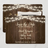 Rustieke platte Save The Date kaart (Voorkant / Achterkant)