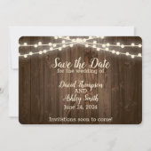 Rustieke platte Save The Date kaart (Voorkant)