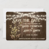 Rustieke platte save-the-date kaart (Voorkant)